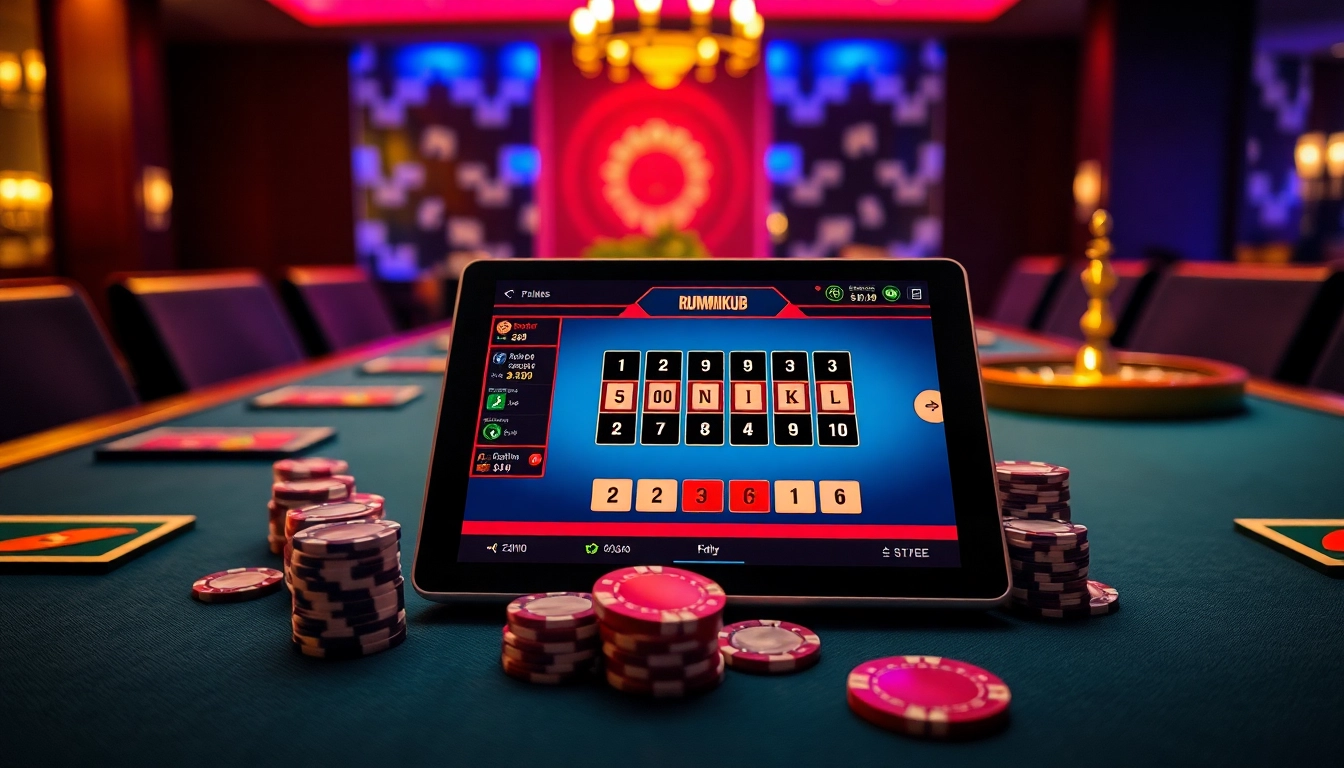 Experience the excitement of רמיקוב אונליין with a vibrant casino atmosphere featuring digital gaming elements.