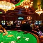 Players placing bets at b52club's casino tables filled with excitement and luxurious atmosphere.
