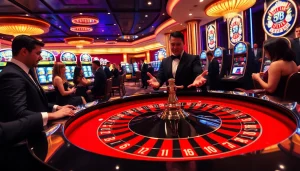 Players engaging at the kp88 casino roulette table, capturing the thrill and luxury of online gambling.