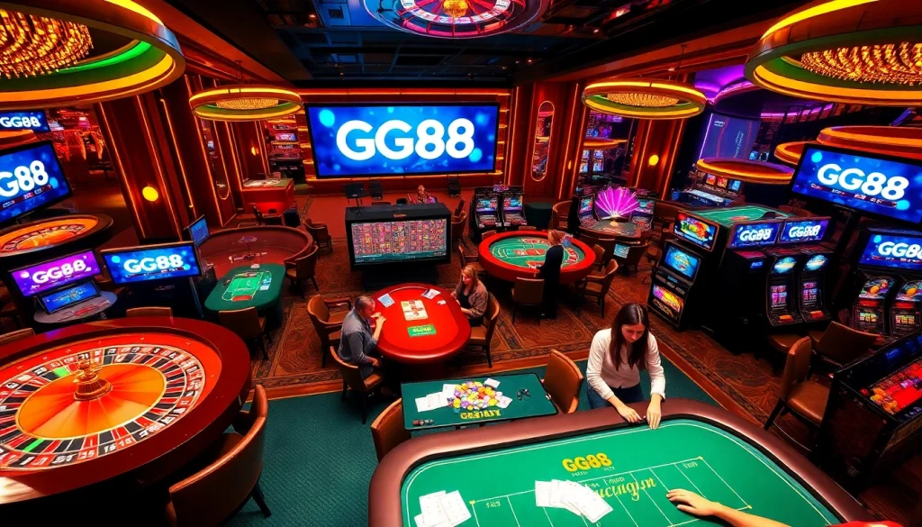 Experience thrilling casino games at GG88 with engaging tables and vibrant atmosphere.