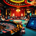 Players engaging in thrilling games at https://nk88net.com/ casino tables, highlighting excitement and luxury.