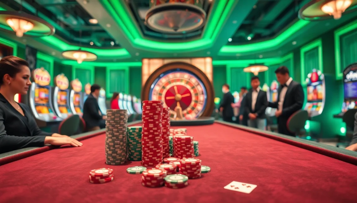 Experience the thrill of 7c77 casino with vibrant poker tables and exciting slot machines.