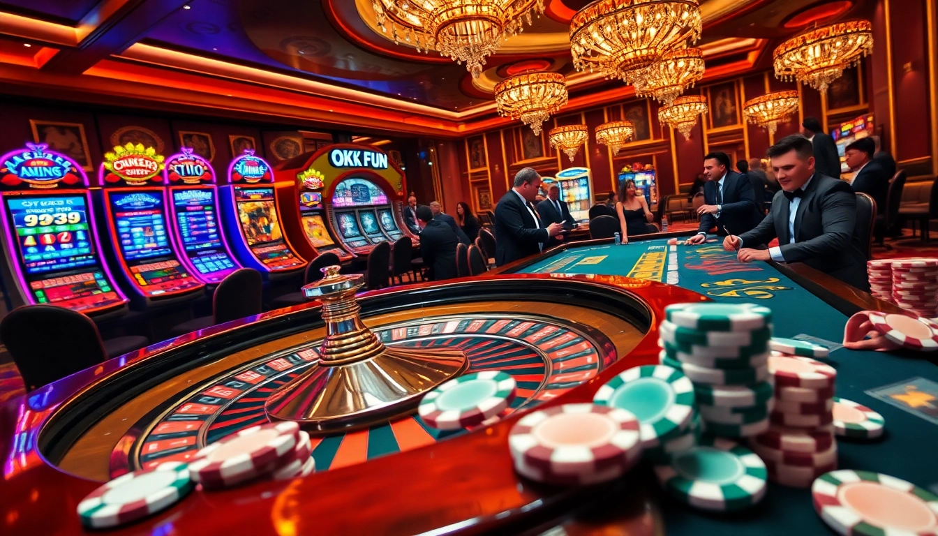 Capture the excitement of betting at a high-stakes casino table with OKFUN.COM style.
