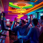 Engage in the exciting TR88 Game at a vibrant casino filled with players celebrating wins.
