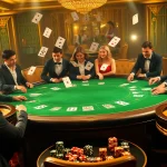 The excitement of gambling unfolds at a luxurious poker table with players engaged in high-stakes action on luongsontv.