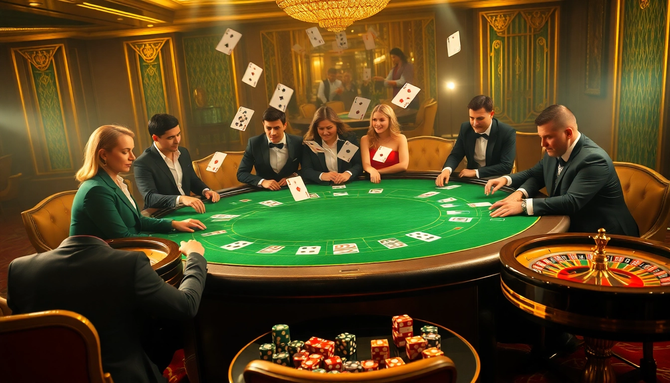 The excitement of gambling unfolds at a luxurious poker table with players engaged in high-stakes action on luongsontv.