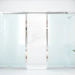 Enhance your bathroom with sleek sliding shower doors, showcasing modern design and polished chrome accents.