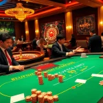 Players enjoying blackjack at a casino, showcasing 98win's vibrant atmosphere and excitement.