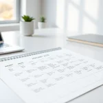 Downloadable 2026 calendar PDF showcased on a modern workspace.