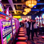 Menangkan slot depo 1000 dengan layar jackpot cerah dan pemain yang merayakan kemenangan.