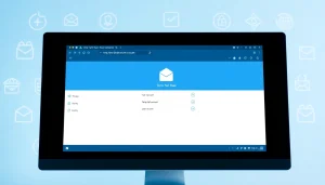 Create a temp mail Gmail account quickly and easily with this illustrated digital dashboard.