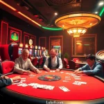 Tham gia trải nghiệm chơi game đầy kịch tính tại bàn poker sang trọng của luck8.com, được bao quanh bởi những máy đánh bạc đầy màu sắc.