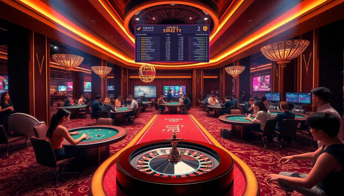 Xôi Xoài TV players enjoying a thrilling night of gambling at the poker table.