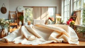 Creëren met hydrofiel katoen op een houten tafel omringd door creatieve elementen.