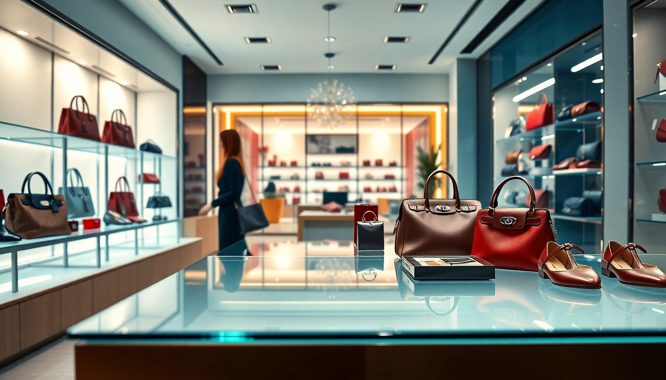 레플리카쇼핑몰의 고품질 명품 레플리카가 진열된 세련된 쇼핑몰 장면