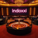 Intense gameplay experience at a luxury casino featuring indoxxi-themed roulette and poker.