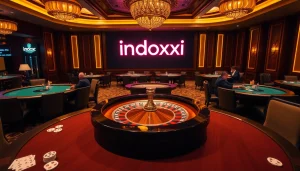 Intense gameplay experience at a luxury casino featuring indoxxi-themed roulette and poker.