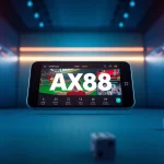 Giao diện AX88 APK hiển thị trên điện thoại thông minh, nổi bật với màu sắc sống động và các yếu tố chơi game thú vị.