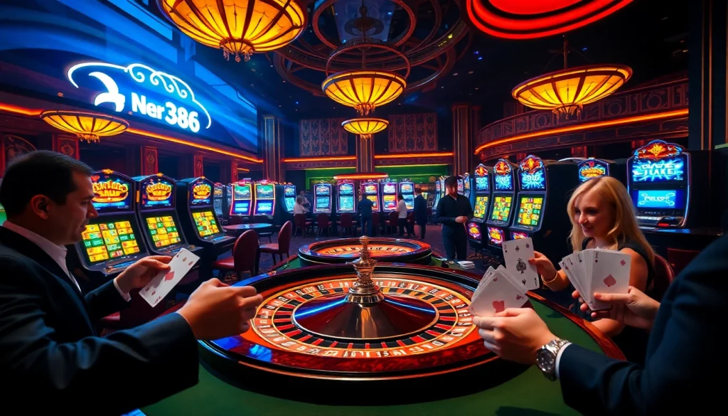 Experience the excitement of gambling at RR88 with vibrant casino tables and thrilling games.