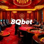Experience the excitement of 8qbet with vibrant gambling activities in a luxury casino setting.