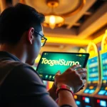 Antarmuka permainan online TogelSumo yang menampilkan kemenangan menarik dan suasana yang meriah.