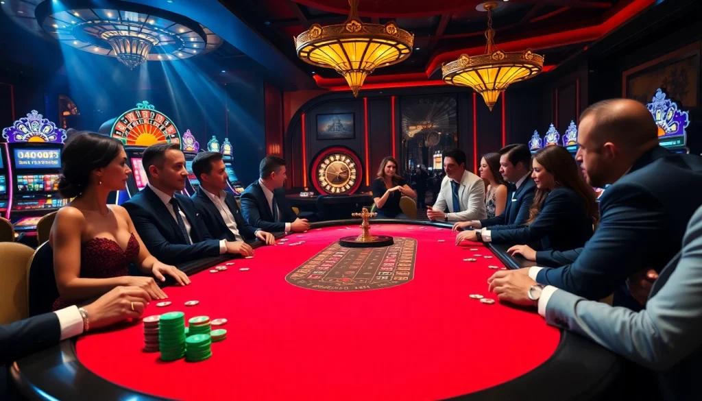 High-stakes players enjoying a vibrant poker scene at the top club casino.