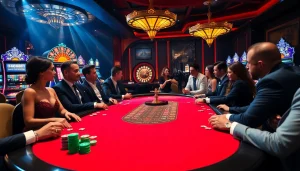 High-stakes players enjoying a vibrant poker scene at the top club casino.