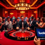 Experience thrilling gameplay at luck8 casino with poker chips and roulette table.