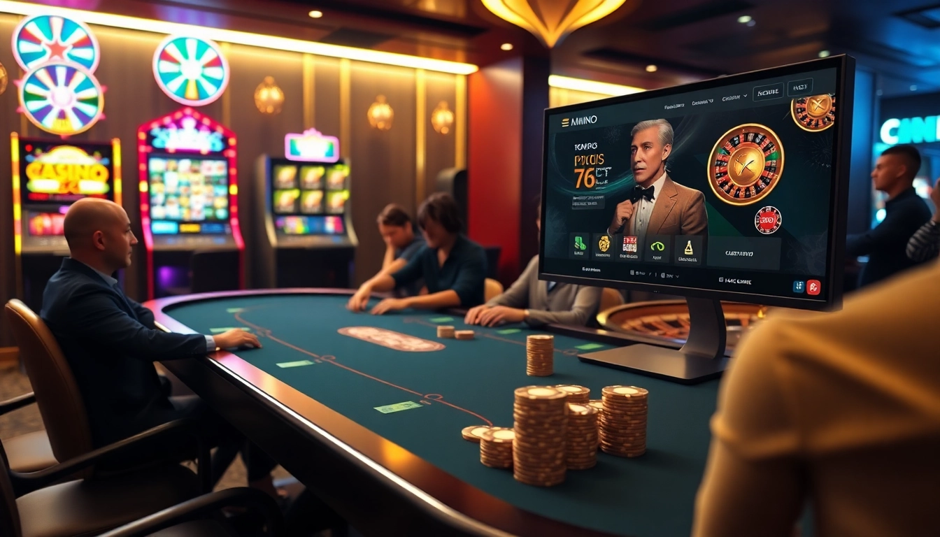 Experience high-stakes gambling at https://mmoo.gripe/ with an elegant poker setup and exciting slot machines.