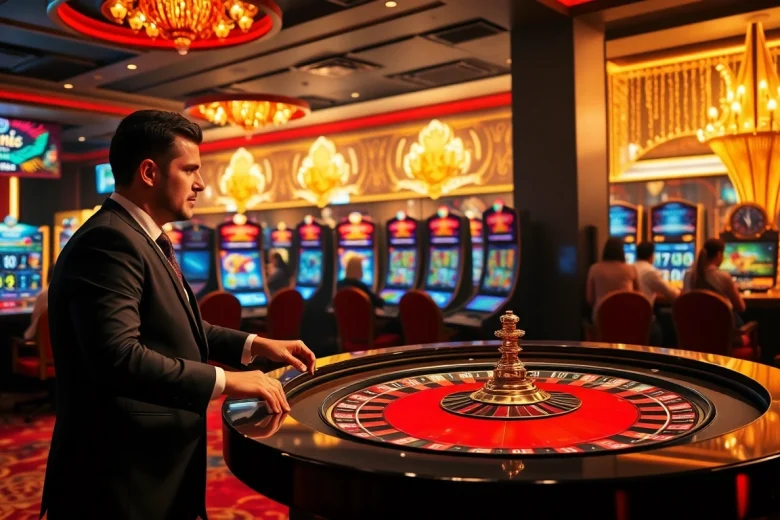 situs aresgacor showcases a vibrant casino scene filled with online gaming excitement and winning moments.