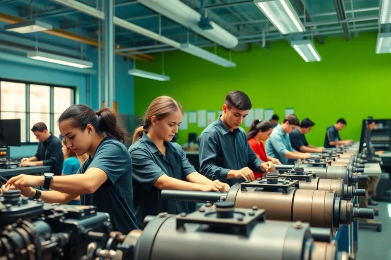 Students actively learning at a trade school in Tennessee, showcasing hands-on skills.