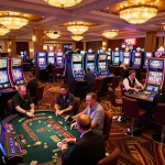 ATQ casino floor bustling with players at slot machines and gaming tables immersed in the action.