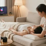 Relaxing 부천 출장마사지 experience in a cozy home setting with soothing ambiance.