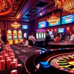 Action-packed casino scene with players enjoying TV88 gaming tables and vibrant slot machines.