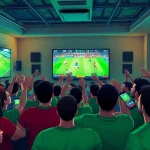 Fans celebrating while watching live matches on socolive.com.co with high-definition streaming.