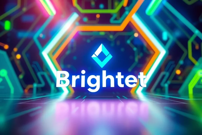 Brightet logo with a futuristic design highlighted in a dynamic tech-inspired setting.