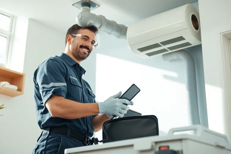 Expert technician performing Dryer Vent Repair in a modern home, ensuring safe airflow.