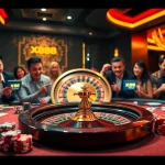 Experience thrilling gaming at x88.agency with exciting casino tables and roulette wheels.