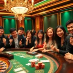 Kết quả xổ số showcased at a luxurious casino table during a lively game