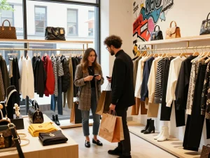 Engaging urban shopping experience for high-quality 레플리카 fashion items.