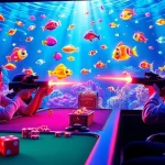 Bắn cá đổi thưởng gameplay action with colorful fish and vibrant casino elements