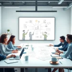 Die Erstellung einer Unternehmensanimation in einem modernen Studio, das Kreativität und Innovation antreibt.