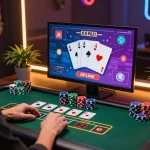 Player enjoying baccarat gameplay on a baccarat사이트 with digital elements and casino chips.
