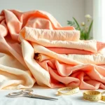 Katoen stoffen assortiment met verschillende kleuren en texturen op een tafel.