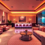 Luxurious lounge setting representing premier Singapore escort services, showcasing elegance and exclusivity.