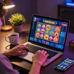 Engaging online gameplay showcasing สล็อตวอเลท on a laptop with vibrant visuals.