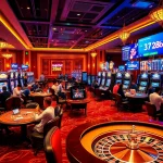 Engaging gamblers at a vibrant casino scene with nhà cái 28bet atmosphere.