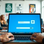 Utilize the linkedin business email finder tool on a laptop in a collaborative business environment.