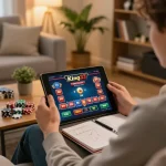 Experience king33 online gaming with a cozy home setup and active mobile interface.