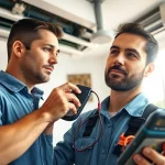 Expert HVAC Repair Tampa technician servicing air conditioning unit with precision tools.